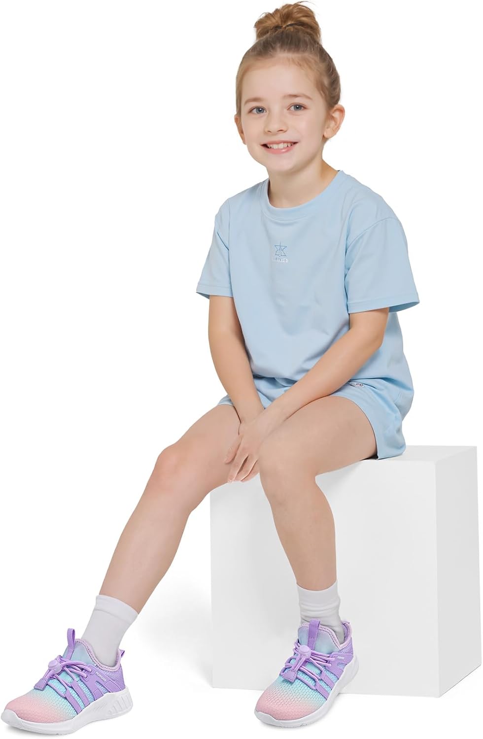 RUNSIDE Girls Tennis Shoes Lightweight Sports Kids Sneakers Lace-up for Running/Walking, Toddler/Little Kid/Big Kid - Image 2