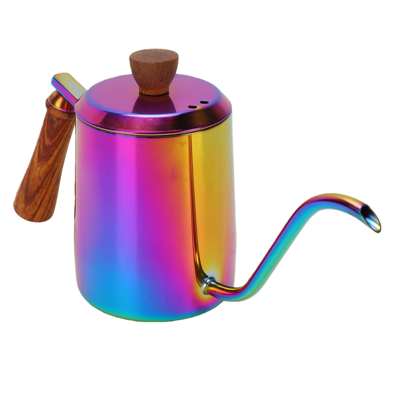 Bewinner Bollitore per caffè Pour Over 600 Ml Macchina per caffè Americano con Beccuccio a Collo di Cigno in Acciaio Inossidabile 304 con Manico in Legno, Versamento di Precisione per Viaggi in