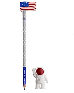 Legami - To The Moon And Back, Set di 2 Gomme e 1 Matita, 0,7x17,5 cm, Matita con Mina HB, Tratto Preciso, per Disegnare e Scrivere