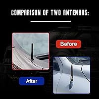 Vista 3 de Antena de bala para camión con bandera de Estados Unidos con tapas de vástago de válvula, mástil para GM Chevy Silverado 1500 2500 3500 HD Ford F150