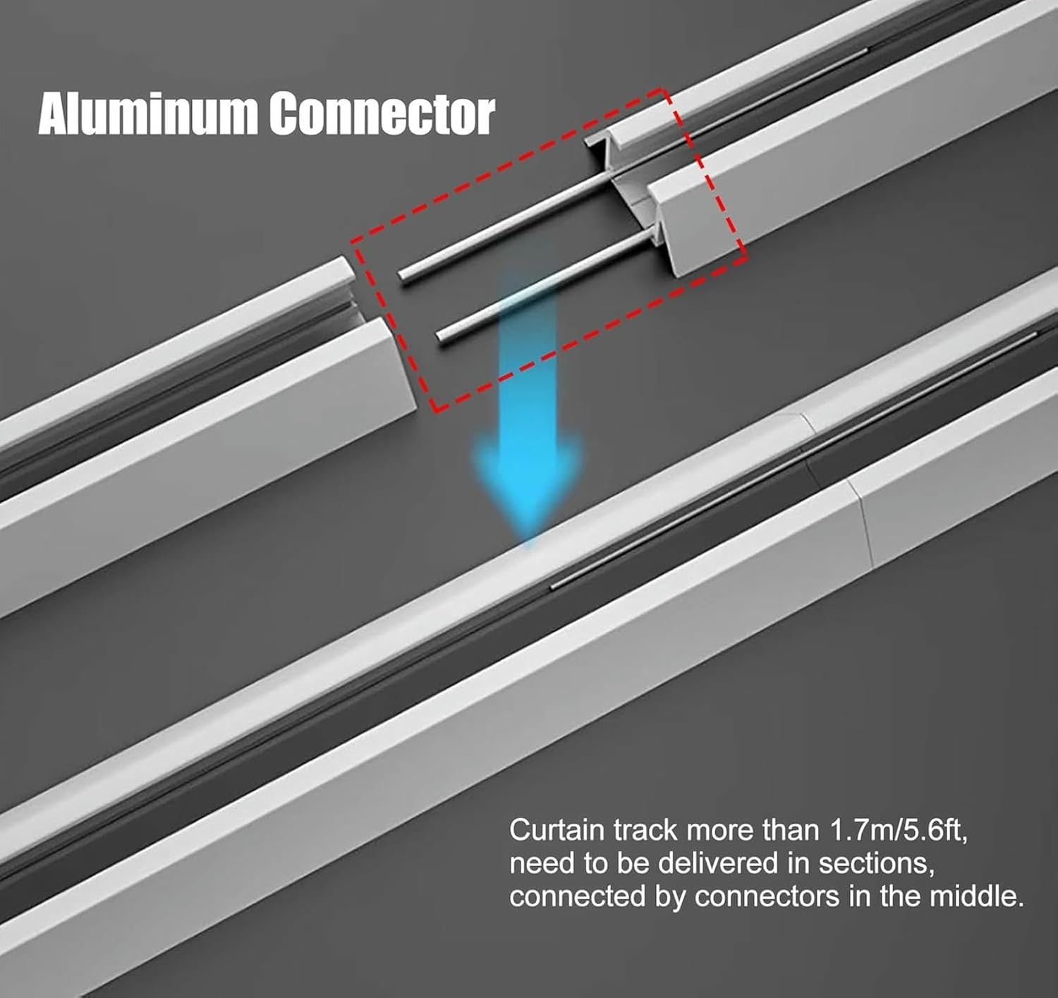 Ceiling Mount Curtain Rails Concealed Embedded, White Metal Sliding Curtain Track System with Mute Pulley, 2 3 4 5 6 7 8m Long Pre-built Mount Privacy Room Partition Pole~/