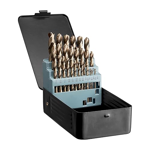 Miniatura 10 de VEVOR Juego de brocas de cobalto, 29 piezas (116 - 12 pulgadas) M35 brocas de cobalto de acero de alta velocidad con estuche de almacenamiento,