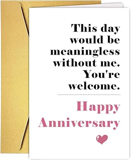 Funny Anniversary Card for Husband Wife Boyfriend Girlfriend, Humorous Wedding Anniversary Card&Gift for Partner Spouse, Ideal 1st 2rd 3nd Anniversary Cards for Him Her