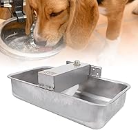 Vista 7 de Asixxsix Automatic Dog Water Dispenser, Automatic Dog Water Bowl Dispenser, Pet Waterer Feeder Stainless Steel Water Trough for Poultry Chicken and