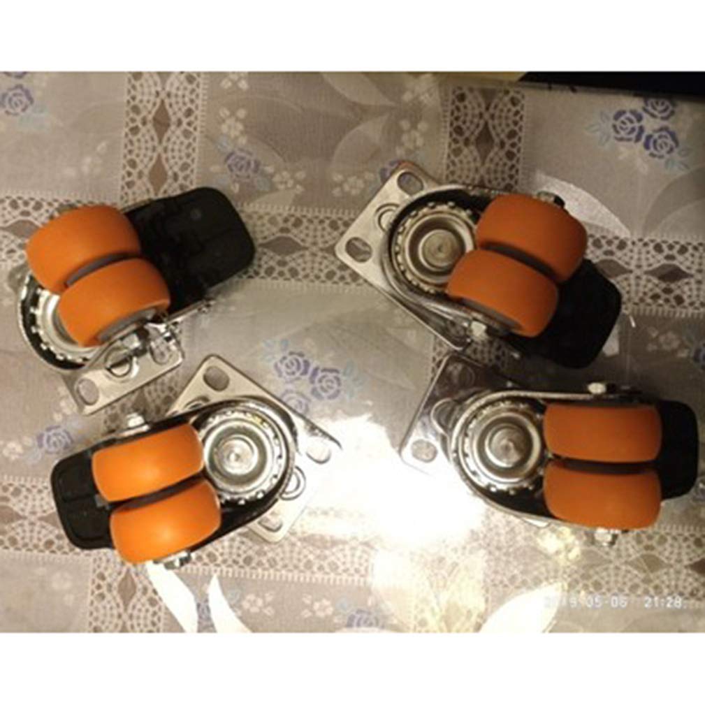 4 kółka obrotowe z hamulcem, ciężkie koła płytowe, kółka do wózka meblowego, 1,5/2 cala Premium PC koła zapobiegające zużyciu miękkie (Swivel+hamulce, 2 cale (50 mm))