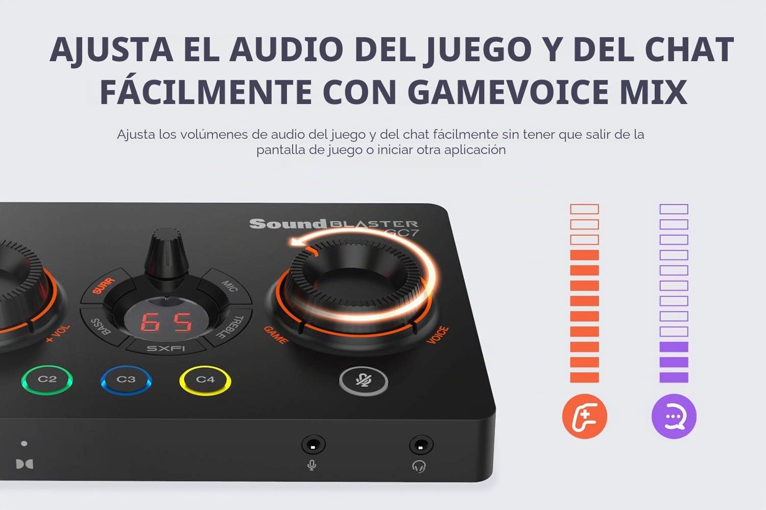 Creative - Tarjeta de Sonido USB Sound Blaster GC7 Next Gen Gaming