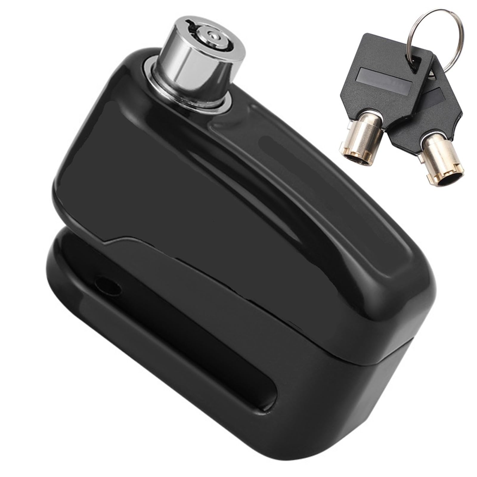 Poayuewr Black Handlebar Lock,Brake Throttle Lock Alarm Disc Brake Electric Lock With Keys Motorcycle Rotor Padlock Anti Theft Accessories
