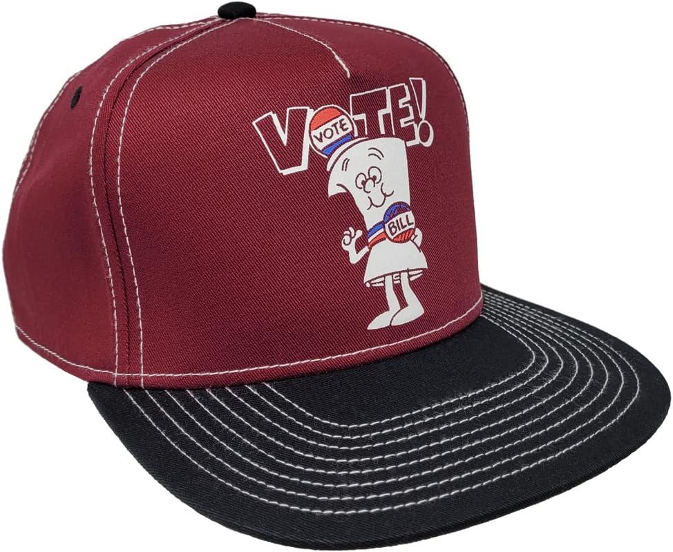 Ripple JunctionSchoolhouse Rock Vote with Bill 5 Panel Structured Adjustable Adult Unisex Blue and Black Adult Unisex Flat Bill Snapback Hat