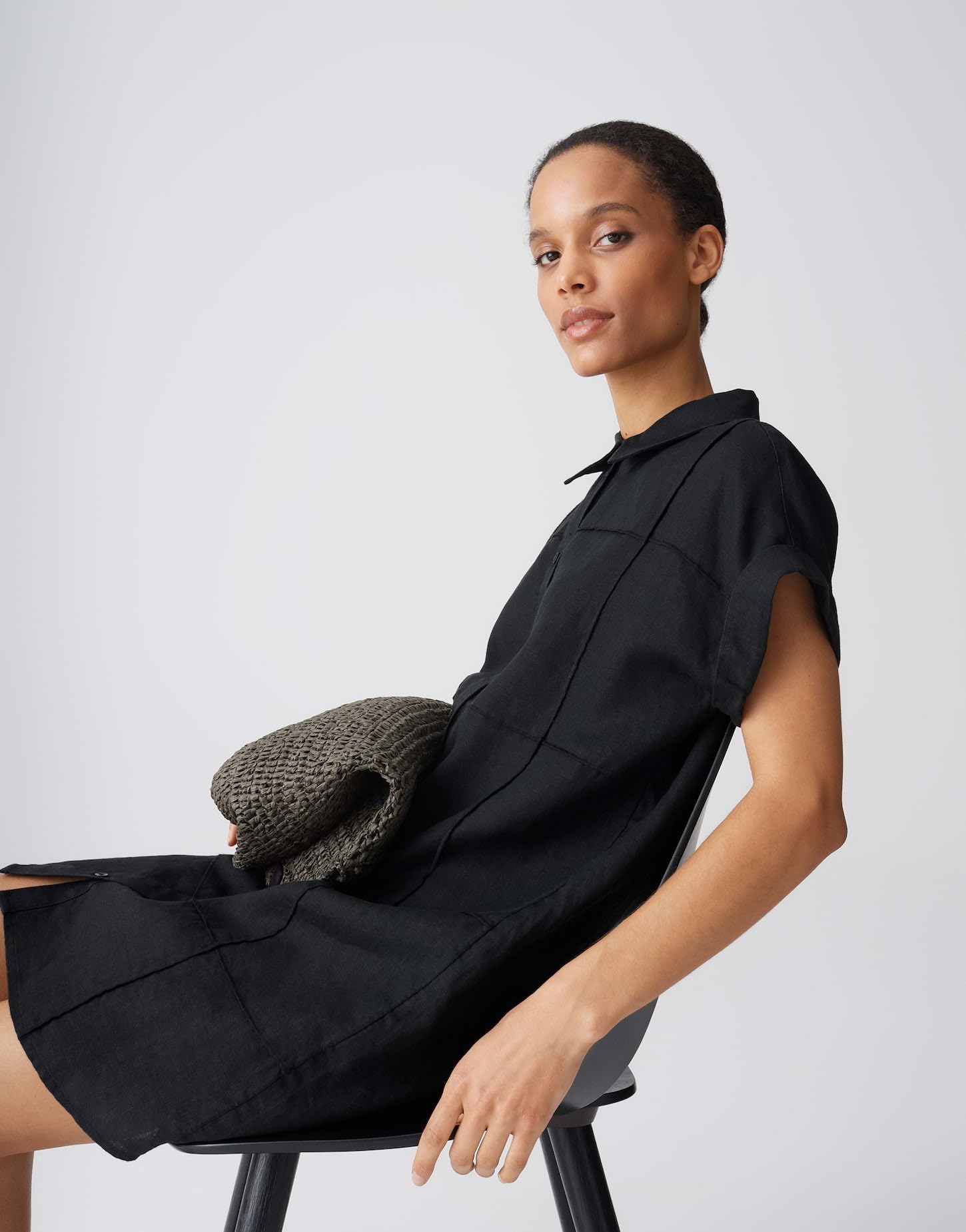 OPUS Damen Minikleid | Hemdblusenkleid aus reinem Leinen