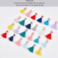 nbeads set 65 mini ciucuri colorați pandantive, accesorii pentru genți, brelocuri, șnururi decorative, 1 cm lungime, 2 mm grosime, cu gaură de 1,5 mm 4