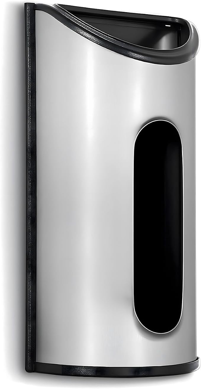 malmo Plastic Bag Holder for Grocery Bag Wall Mount, Kitchen Dining Laundry Room Trash Bag Storage Dispenser, Smudge-Proof Anti-Fingerprint Stainless Steel, Silver