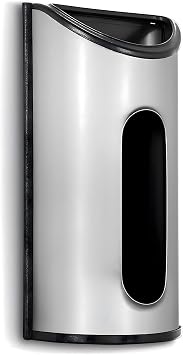 malmo Plastic Bag Holder for Grocery Bag Wall Mount, Kitchen Dining Laundry Room Trash Bag Storage Dispenser, Smudge-Proof Anti-Fingerprint Stainless Steel, Silver
