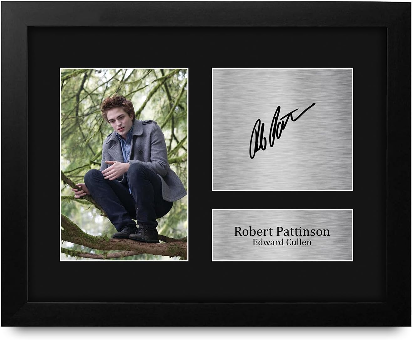 HWC Trading Robert Pattinson Twilight Framed Gifts Printed Signed Autograph Picture for Movie Memorabilia Fans - US Letter Size