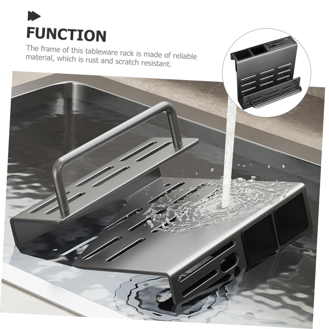 PRETYZOOM Porte-Couverts Mural Multifonction en Acier au Carbone Gris A8