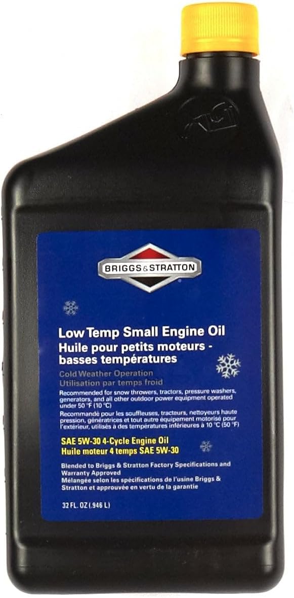 Briggs & Stratton 100030C SAE 5W-30 Snow Thrower Oil 32 oz - Winter Formula for 4-Cycle Engines