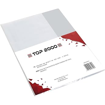 Pack of 5 notebook/book covers DIN A4 transparent transparent recyclable polypropylene 0.09 mm extra strong TOP-2000 400161522