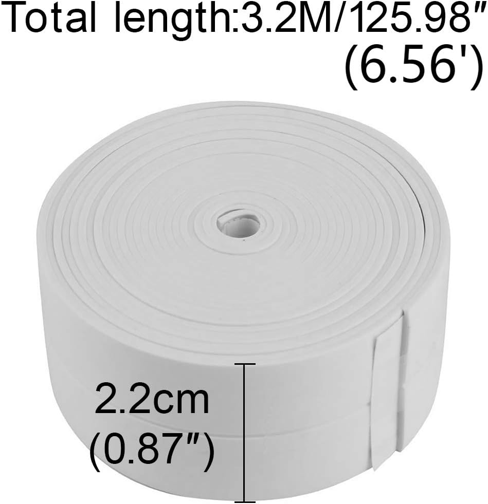 LKXHarleya Caulk Strip Tape, Waterproof Dustproof PVC Self Adhesive Caulking Sealing Tape for Kitchen Sink Toilet Bathroom Shower Bathtub Wall(0.86" x11',Beige) : Industrial & Scientific