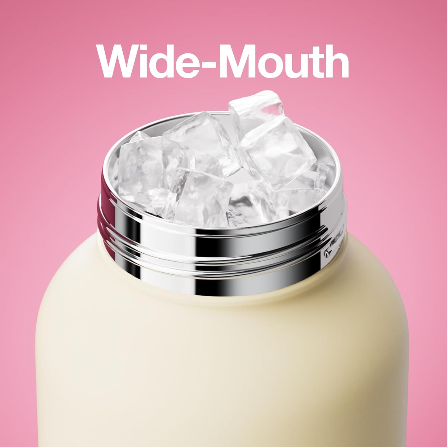 CHAKO LAB Water Bottle with Straw and Carry Handle | Wide Mouth vacuum Ceramic Liner | Reusable, leak-proof and BPA-free | 33oz(Sunshine)