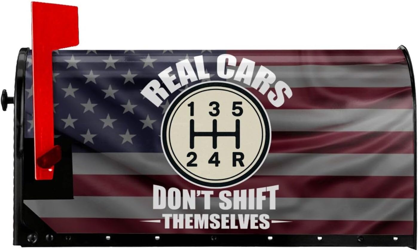 Real Cars Don't Shift Themselves Transform Mailbox with Durable Stylish Mailbox Cover Outdoor Dector