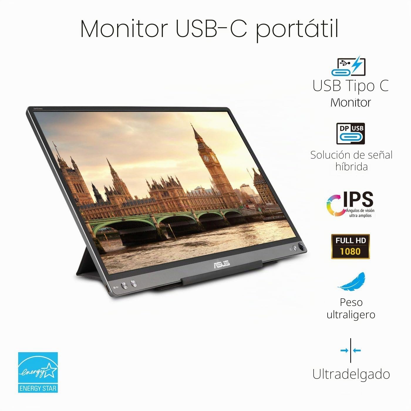 ASUS mb16ace Monitor 15.6" HD USB-c portátil