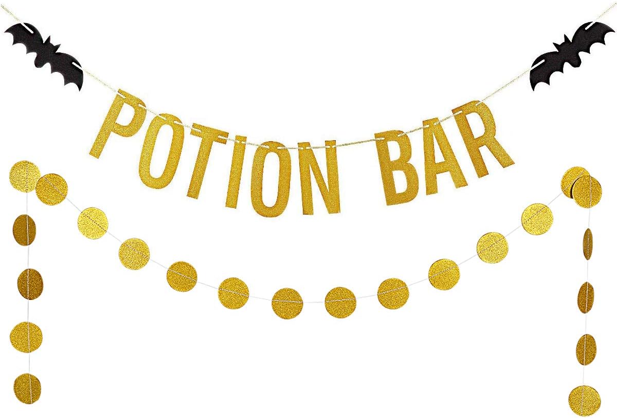 Halloween Trank Bar Banner & Schilder – Hocus Pocus Dekoration Mit Glitzer, Für Gruselpartys & Spukhäuser