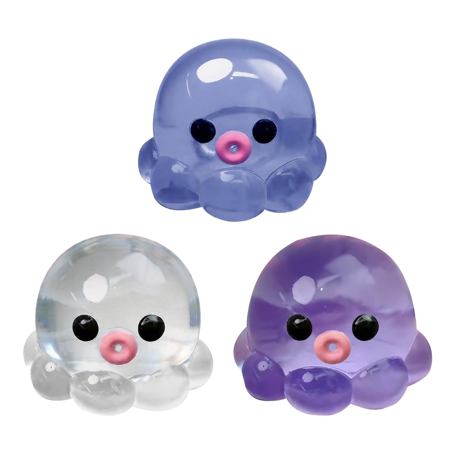 3PCS Octopus Sensory Ball - Squishy Octopus Toy, Cute Calming Ball For Mental Relaxation & Adults, Soft Jelly Fish Squishys Portable Suitable for Office Decompression and Stress Relief