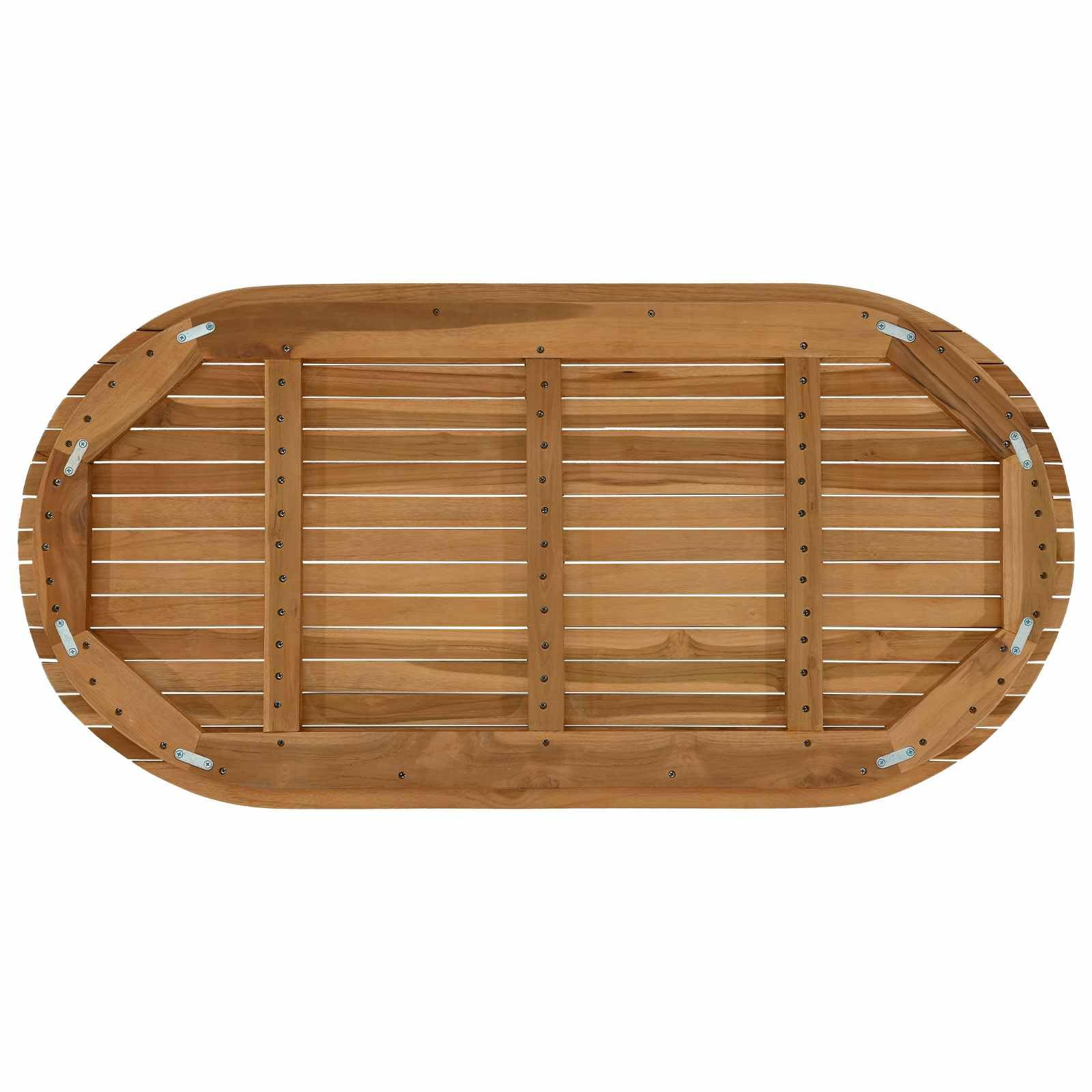 Plateau De Table Ovale 110 x 55 x 3,5 cm Bois De Teck Massif Brun