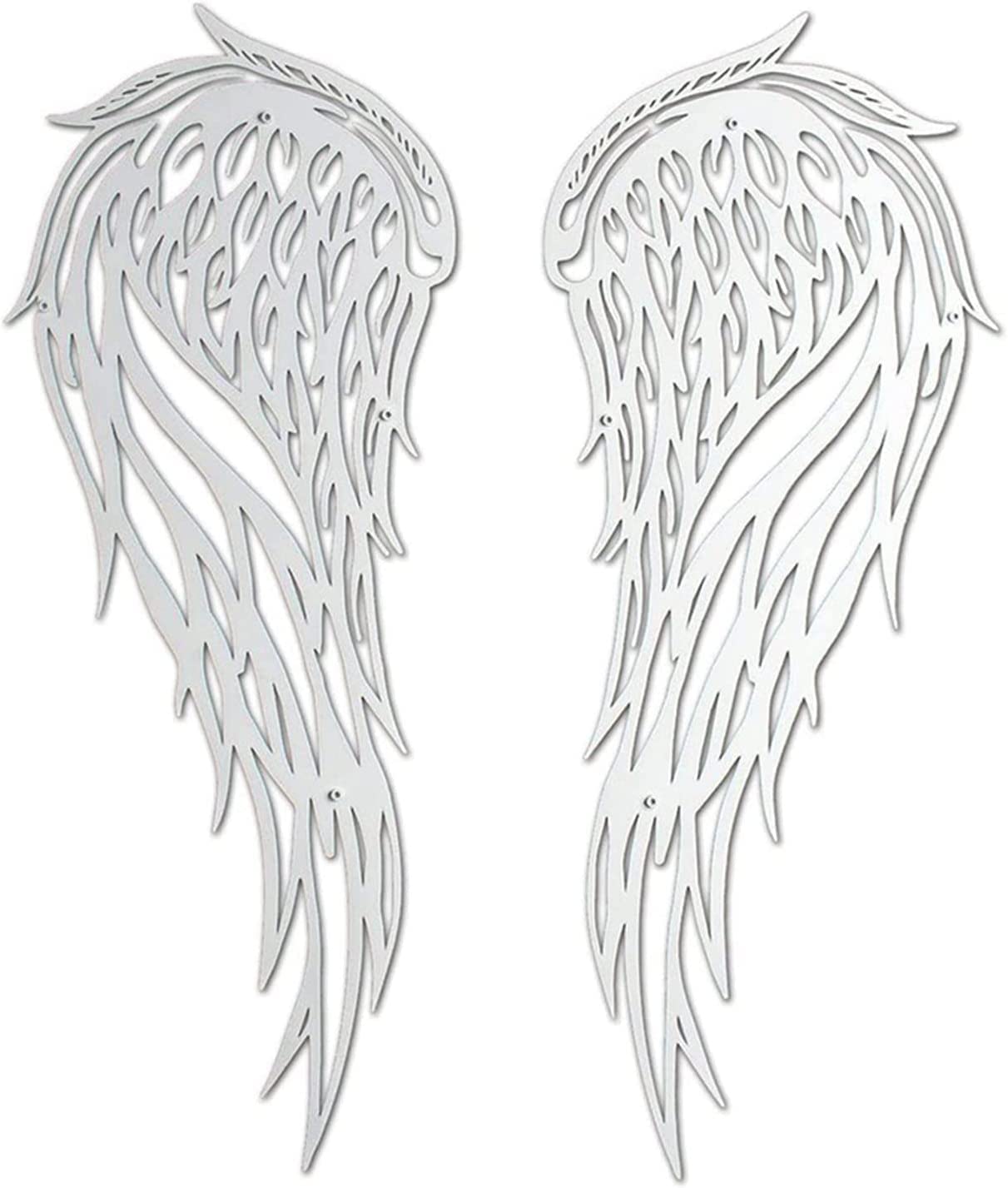 LMYSXAOZ Metal Angel Wings Wall Decor, large wall art, Sculpture, Bedroom hanging Silhouette, for Study Living Room Dining Room,White,50cm