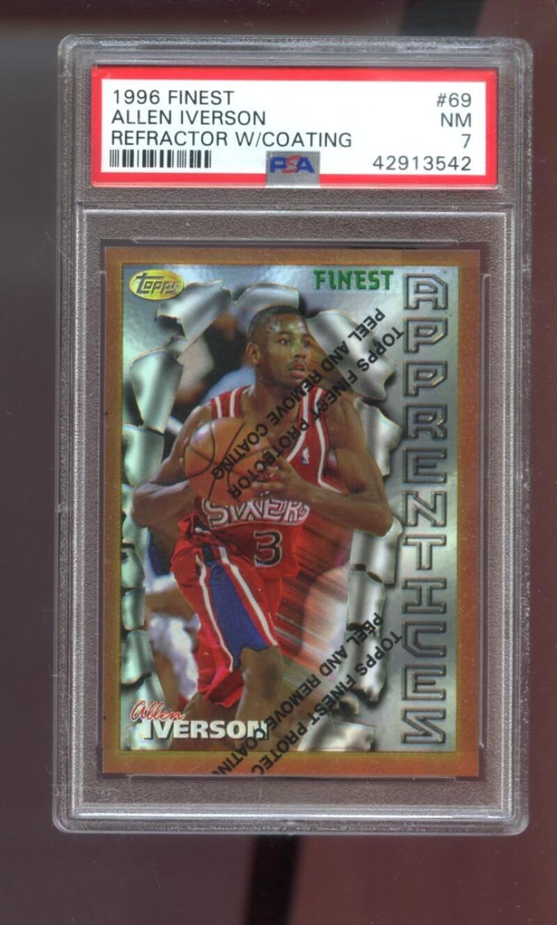 1996-97 Finest REFRACTOR #69 Allen Iverson ROOKIE RC PSA 7 Graded Basketball Card NBA 96-97 Philadelphia 76ers 1996-1997