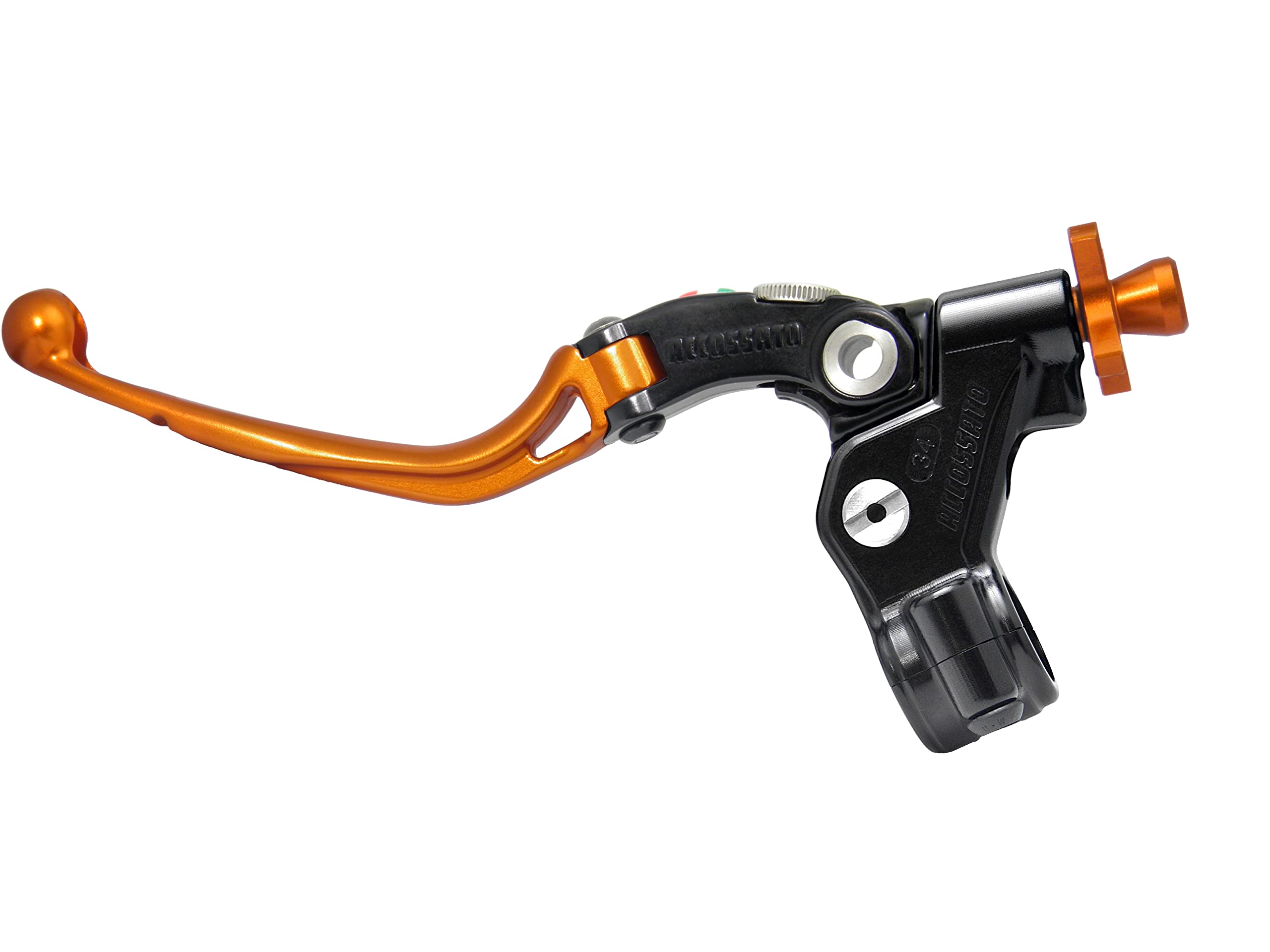 ACCOSSATO Kupplungshebel Für Kawasaki Ninja ZX-10R (2004-2005) – Farbig, Verstellbar, Mit Mikroanschluss