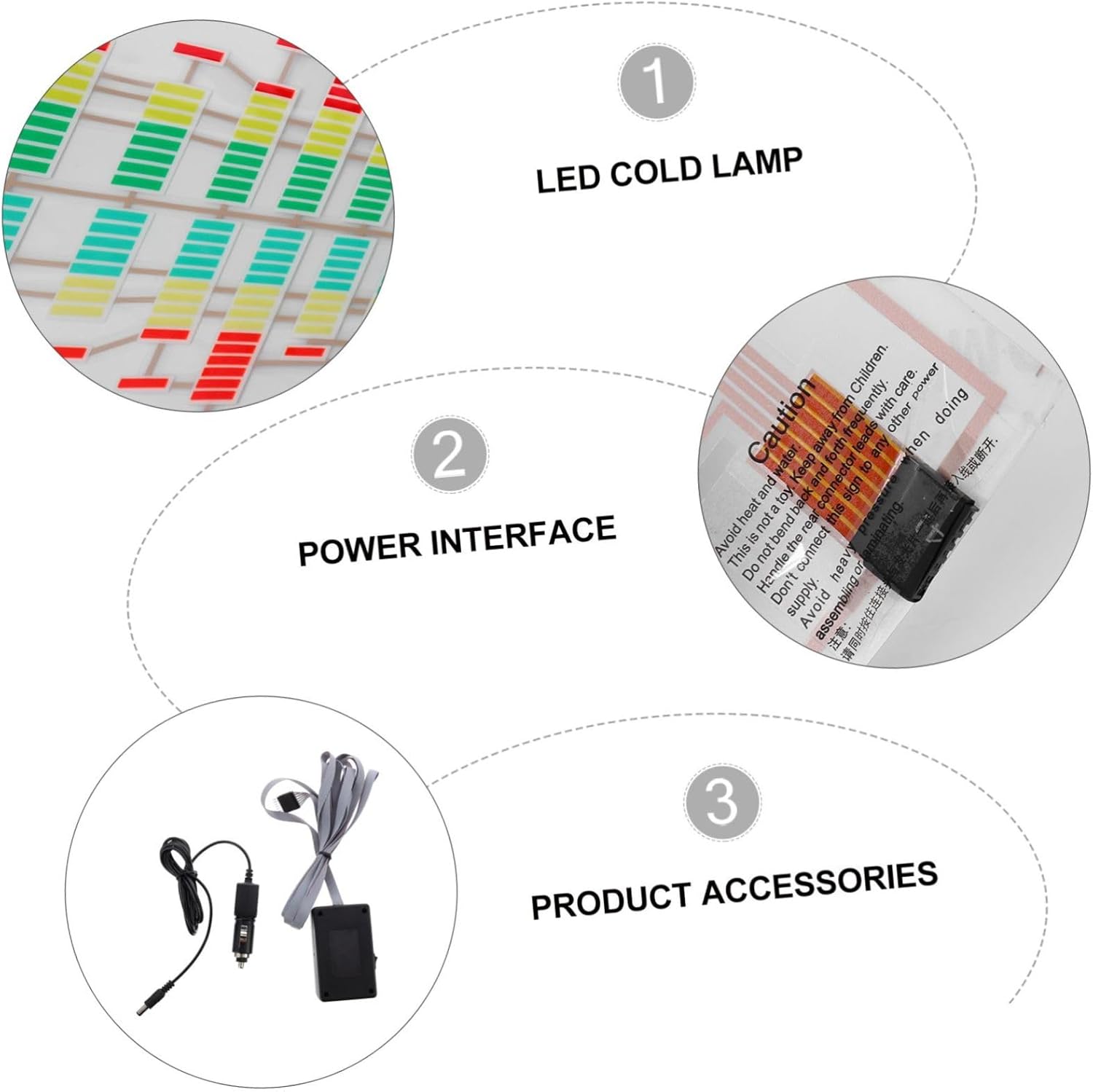 Sound Activated Car Atmosphere Light 2000 Hour Battery Life Colorful Music Rhythm LED Strip Lights for Car Interior Decoration