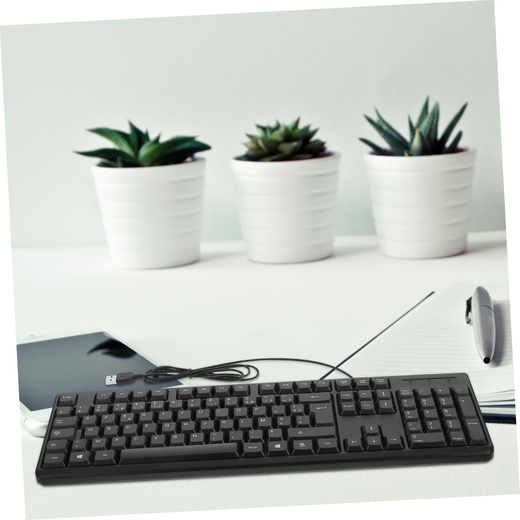 Gatuida Tastiera e Mouse Cablati Tastierino Numerico Abs 104 Tasti Nero per PC e Laptop Cavo USB e Massima Comfort