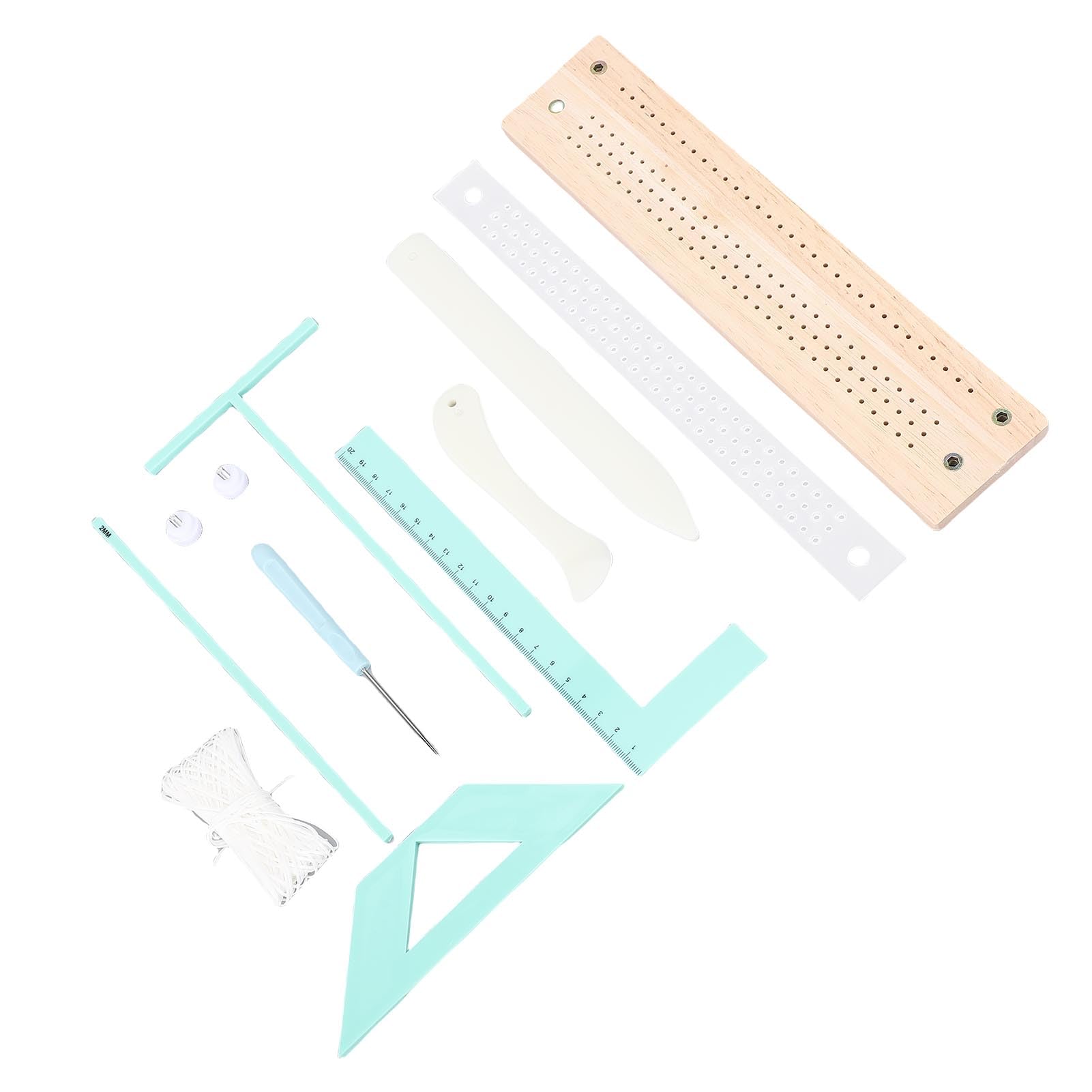 Sorandy Kit de Encuadernación de Libros, Herramientas de Encuadernación de Libros Establecidas con Base de Madera, Barra de Prensa Transparente, Reglas de Posicionamiento y Componentes de Estampado,