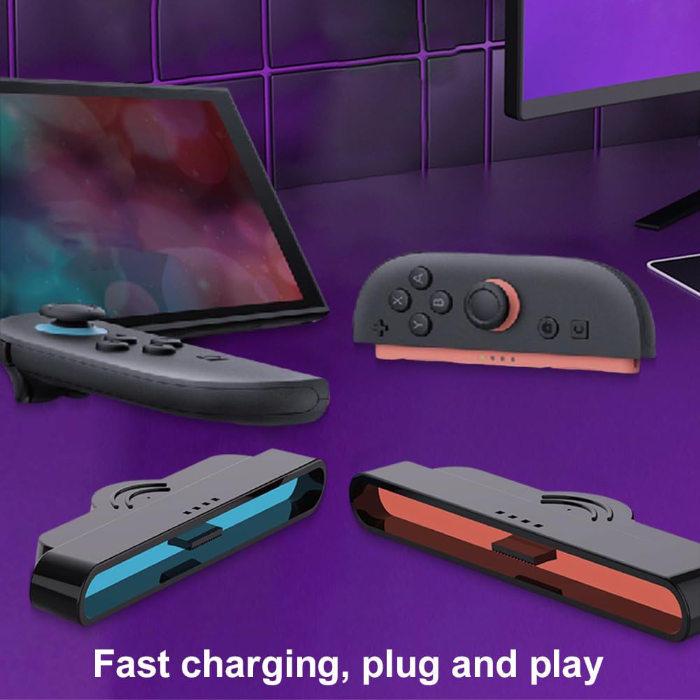 Set di 5 Mini Caricator Dock di Ricarica per Nntendo Switch2 Jy-Con Controller, Cavo di Ricarica 2 in 1 Portatile, Cavo di Alimentazione e Caricatore per Controller