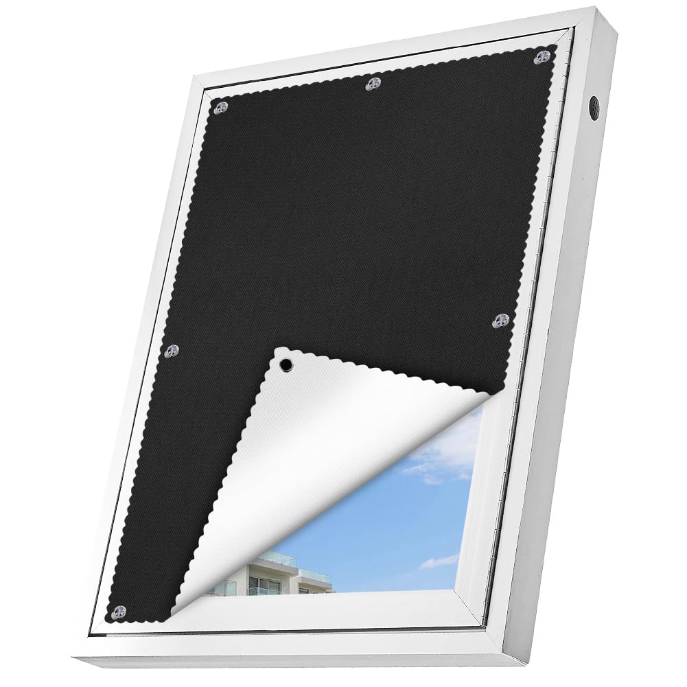 Alaoo Roof Windows Blackout Curtains, Roof Window Sunshade Unsealed Style Easy Fit Suitable for Home and Office, Window Sunshade Blind No Drilling with Suction Cups, B48 x H93cm