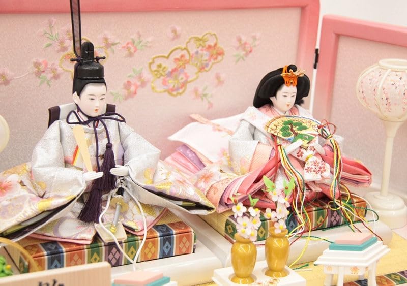 雛人形 木目込み 親王収納飾り 柿沼東光 杏 sz-27-10 幅38cm 2人