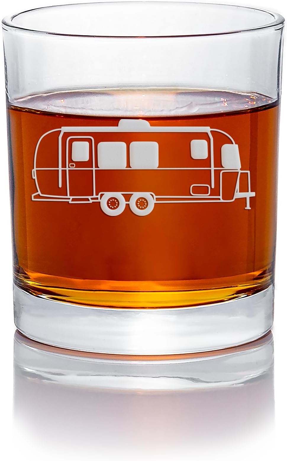 Airstream Round Rocks Glass - Rv & Camper Gift, Camping Glass