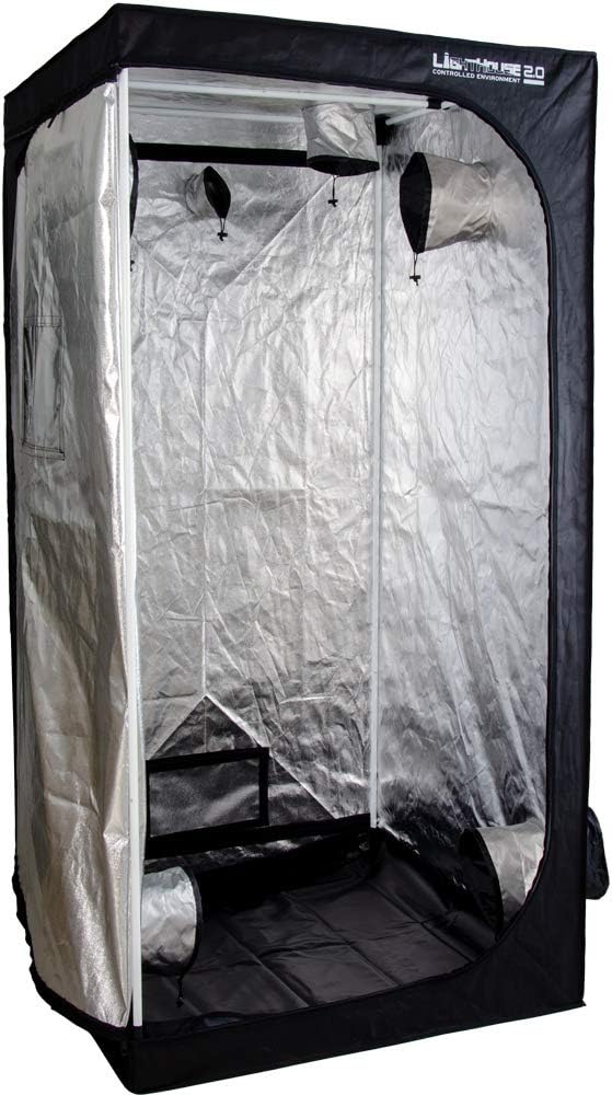 Hydrofarm LHT33 Lighthouse 2.0-Controlled Environment Tent, 3' x 3' x 6.5', Black