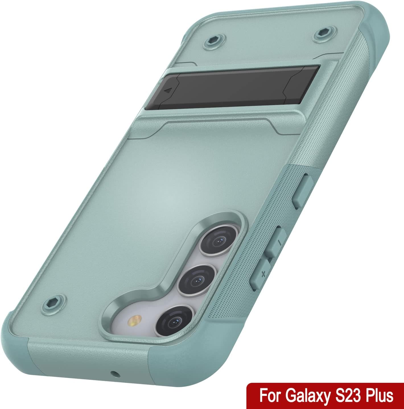 Punkcase Galaxy S23 Plus Case [Reliance Series] Protective Hybrid Military Grade Cover W/Built-in Kickstand | Ultimate Drop Protection for Galaxy S23+ Plus (6.6") (2023) [Green]