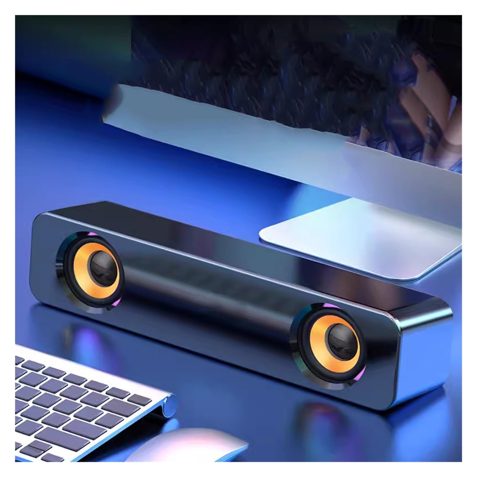 Audio for computer, desktop, desktop domestico, laptop, piccolo altoparlante cablato, subwoofer(Blue,White)