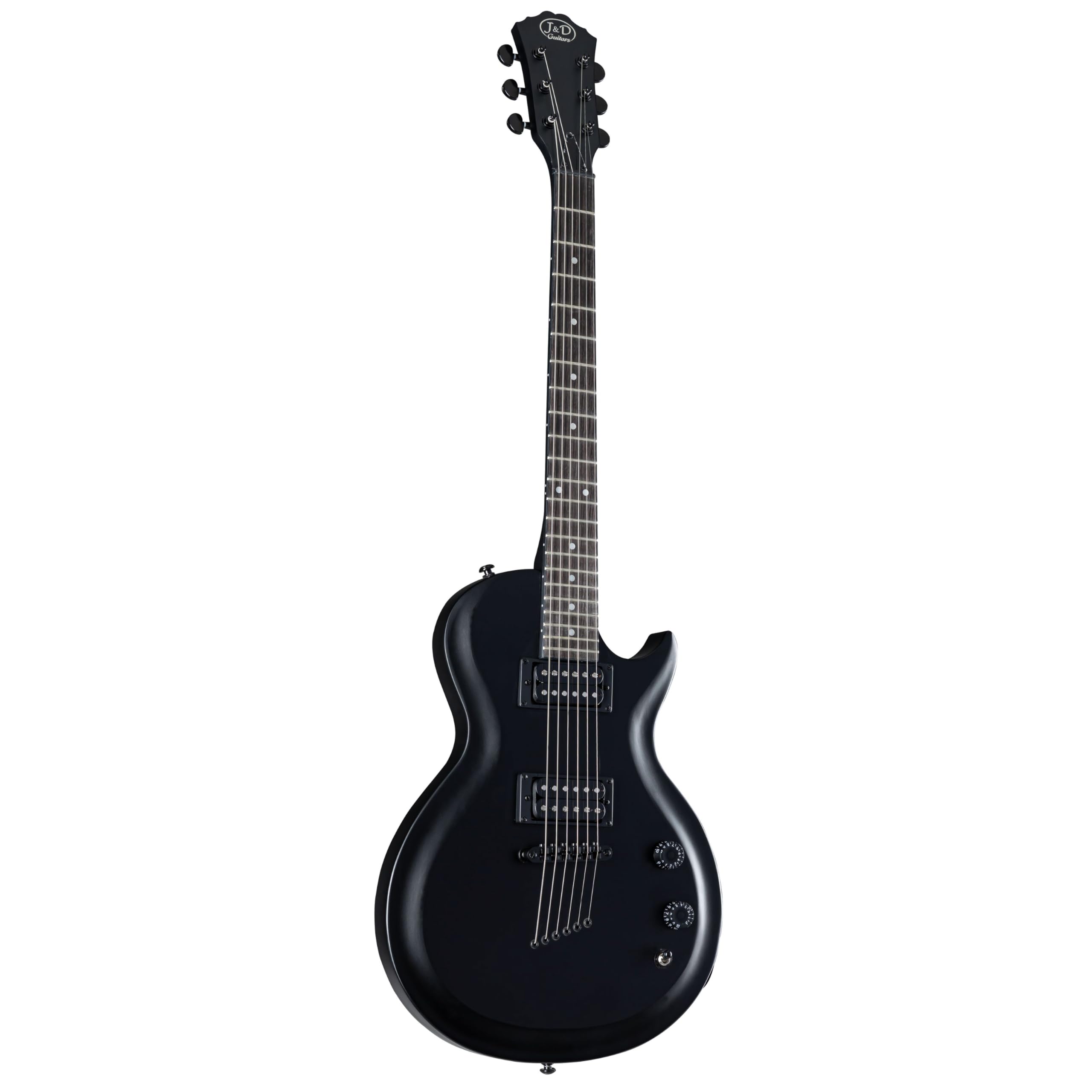 J & D M8B E-Gitarre, Single Cut, Mattschwarz, Humbucker Tonabnehmer, Tune-o-Matic Brücke, 22 Bünde