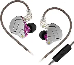 Kz zsn pro earbuds yinyoo 1dd 1ba hifi Monitor Ear fones de ouvido cancelando fones de ouvido com fio equilibrado Dinâmico Dinâmico Dinâmico Híbrido Ponto Híbrido Com Microfones(microfone roxo)