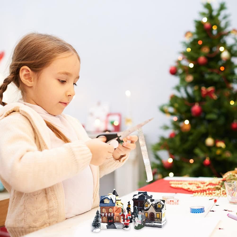LED Christmas Village Houses Decorative Santa Claus Buildings Kids Home Decor (2nd Generation)