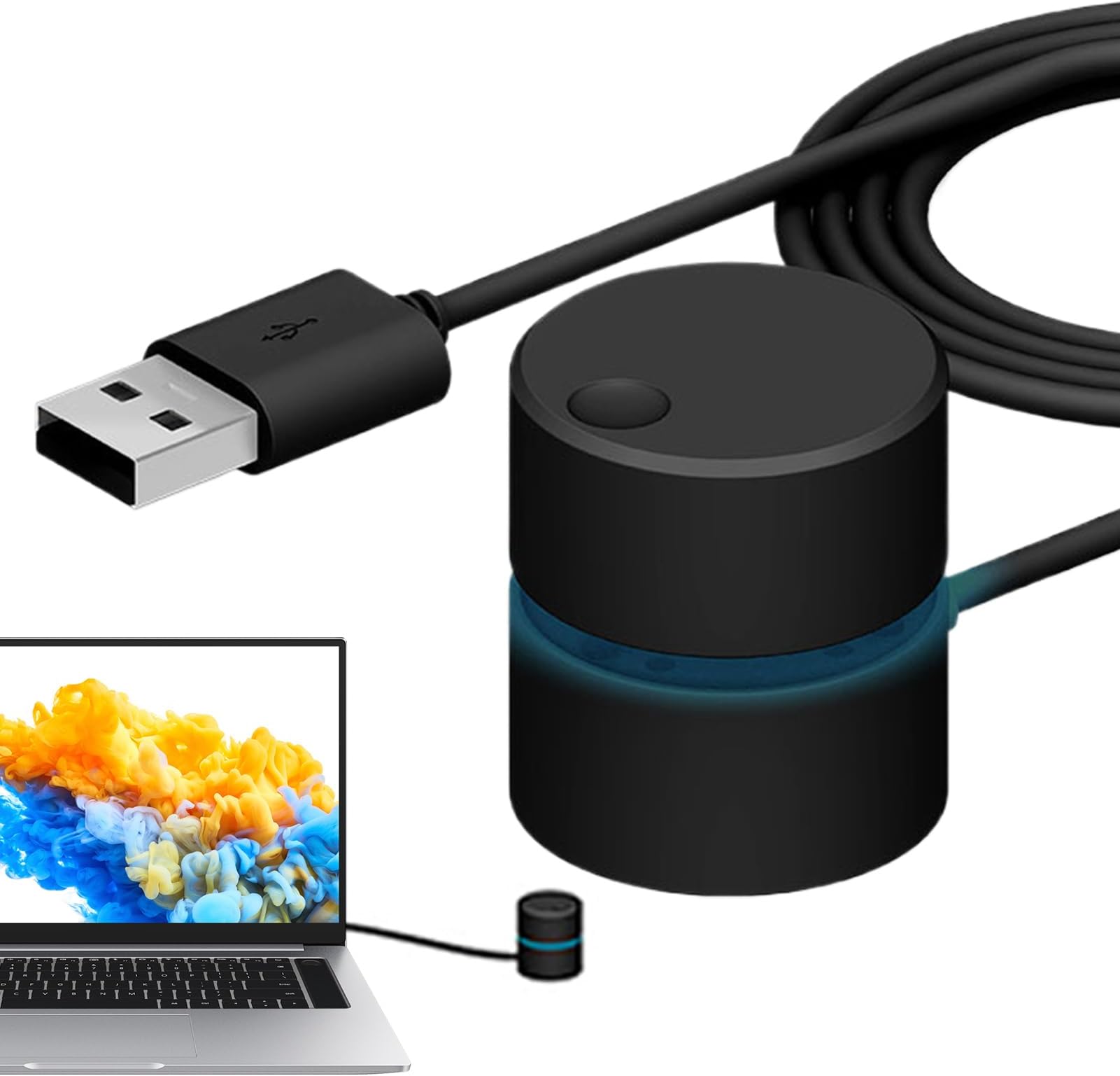 Computer Volume Control Knob - ABS Precise Adjustment Button Extended Cable | Volume Control Knob for PC Computer Desktop Audio Game Home Indoor Study Music Office Work