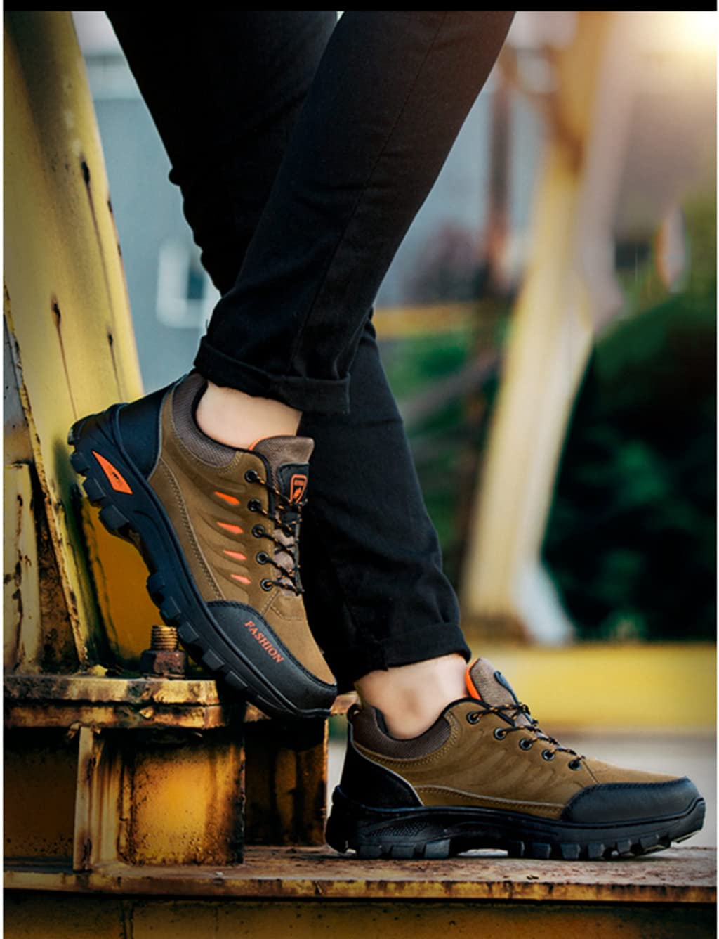 Wanderschuhe für Herren, atmungsaktiv, wasserdicht, rutschfest, für den Außenbereich, leicht, niedrige Stiefeletten, Wandern, Trekking, Campingschuhe