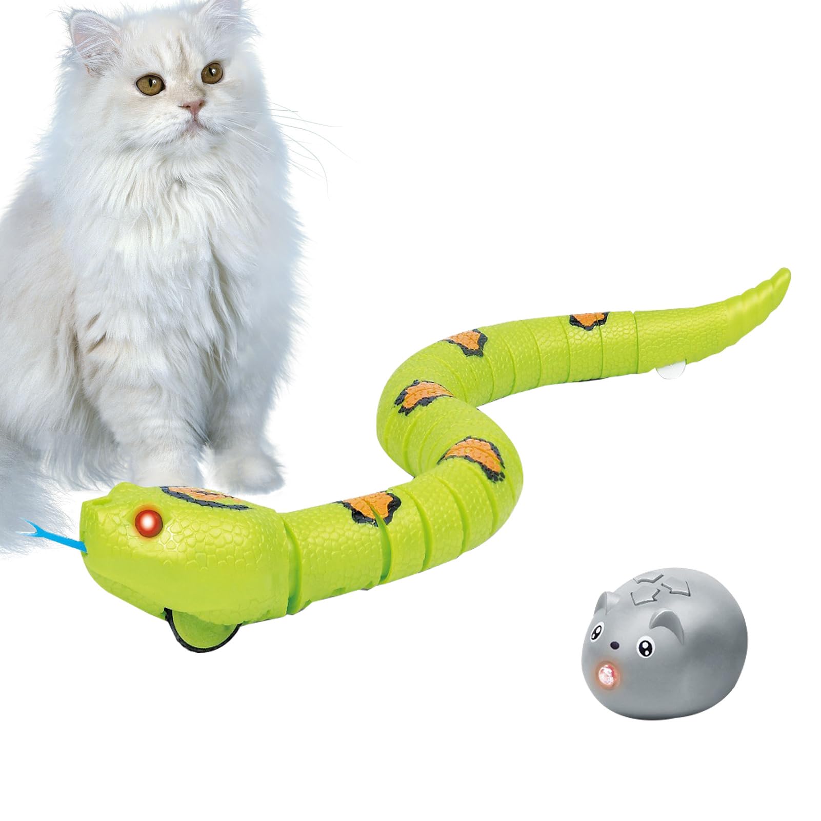 FOUNCY Juguete para gatos, serpiente de detección inteligente, serpiente de juguete realista para gatos, juguetes interactivos de detección inteligente, serpiente electrónica automática, juguetes
