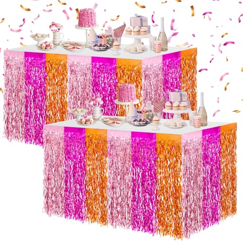 Jupes de table à franges pour cacher les pieds de table buffet anniversaire