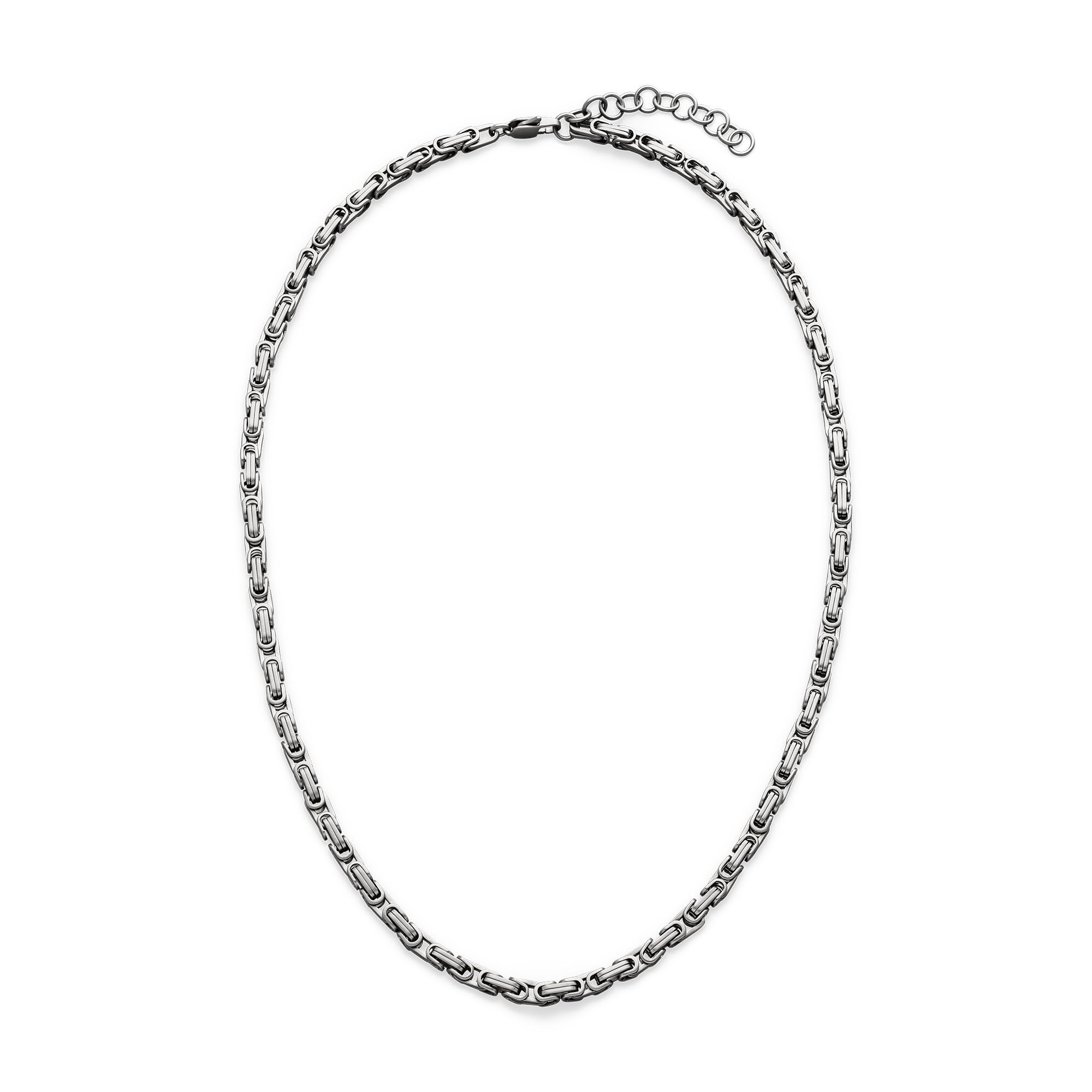 s.Oliver Men's Necklace - Necklace Made of Matte Stainless Steel - Silver - Adjustable up to 55 cm - Waterproof and Skin-Friendly