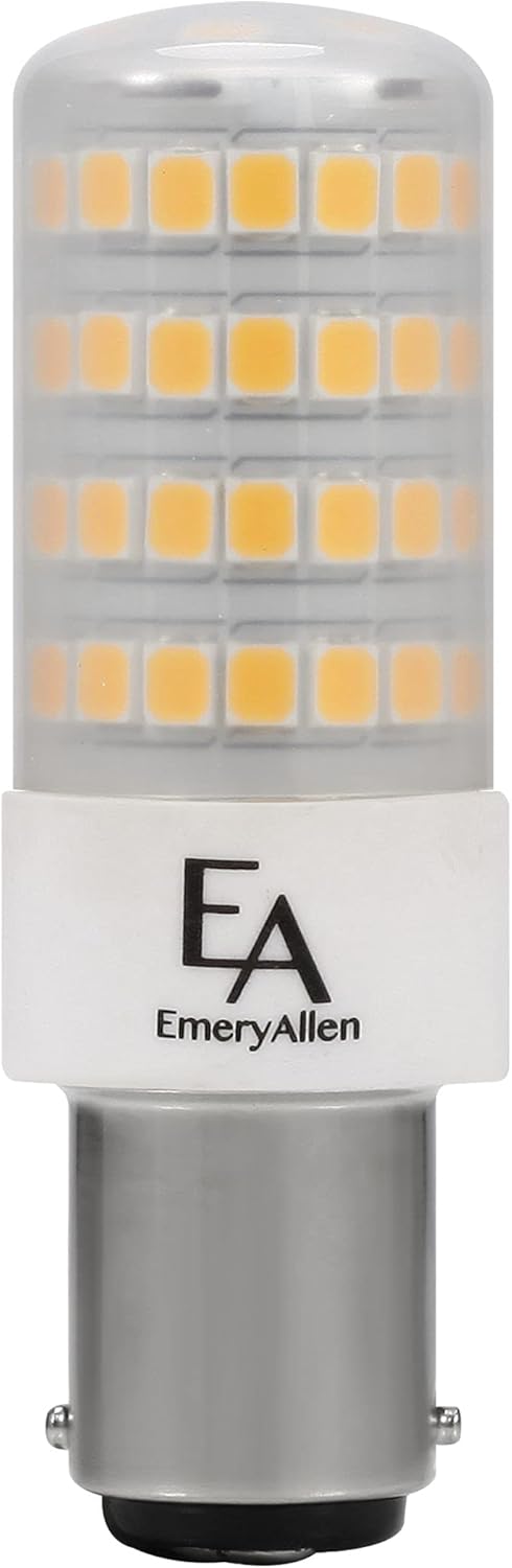 EmeryAllen BA15D, 6.0 Watt (70W Equivalent) Dimmable Double-Contact Bayonet Base | 121mm JA8 Compliant LED Light Bulb |100-130V - 600 Lumens |3000K | 1 Pcs