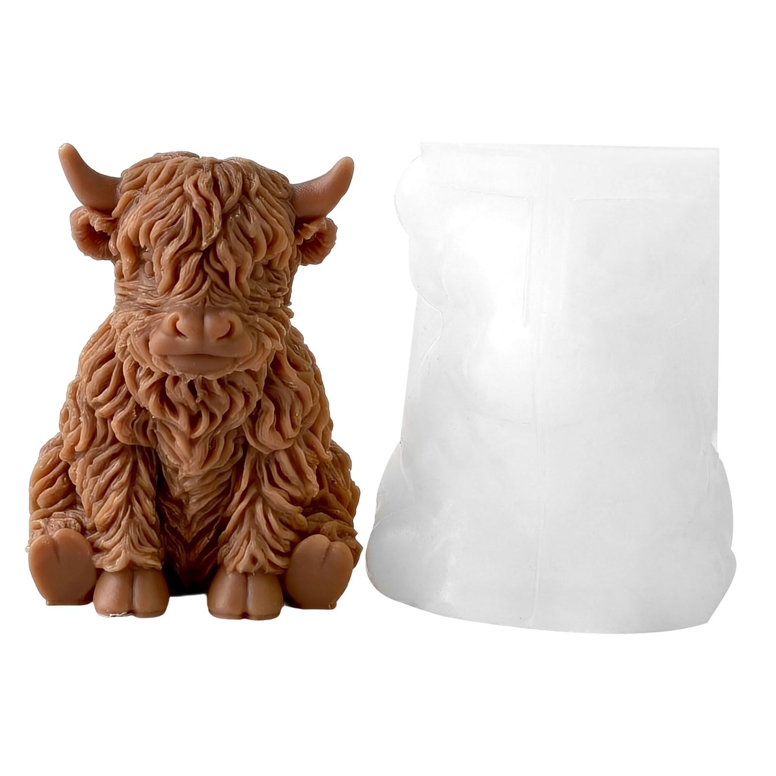 Hsyzygian Cow Figurine Silicone Molds Multipurpose Silicone Easy Demolding for Resin Casting Soap Elastomer Cast